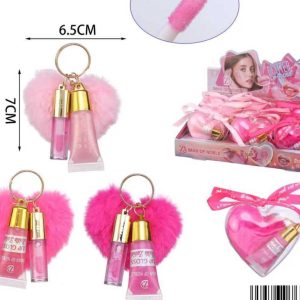 Gloss & Glitter con llavero de peluche corazón